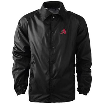 Men's Dunbrooke Black Arizona Diamondbacks Coach's Raglan Full-Snap Windbreaker Jacket