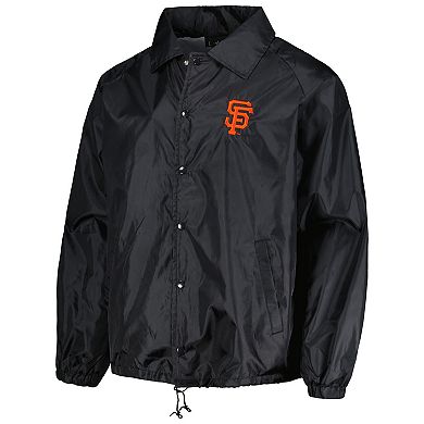 Men's Dunbrooke Black San Francisco Giants Coach's Raglan Full-Snap Windbreaker Jacket