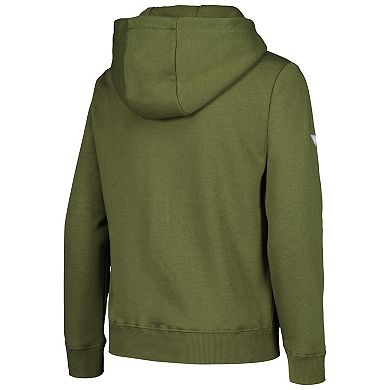 Youth Levelwear Olive Vegas Golden Knights Podium Fleece Pullover Hoodie
