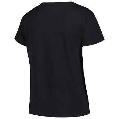 Women's Profile Black Iowa Hawkeyes Plus Size Arch Over Logo Scoop Neck T-Shirt