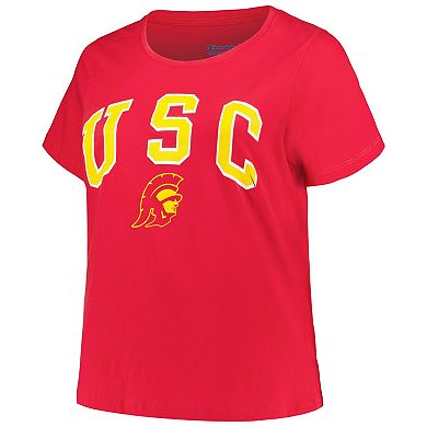 Women's Profile Cardinal USC Trojans Plus Size Arch Over Logo Scoop Neck T-Shirt