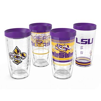 Tervis LSU Tigers 4-Pack 16oz. Emblem, Hype Stripes, Arctic & Competitor Tumbler Set