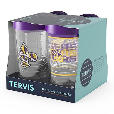 Tervis LSU Tigers 4-Pack 16oz. Emblem, Hype Stripes, Arctic & Competitor Tumbler Set