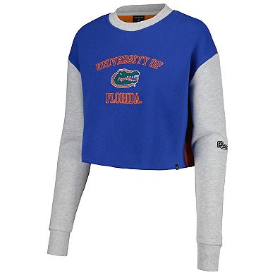 Women's Hype and Vice Royal Florida Gators Colorblock Rookie Crew Pullover Sweatshirt