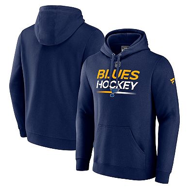 Men's Fanatics Branded Navy St. Louis Blues Authentic Pro Pullover Hoodie