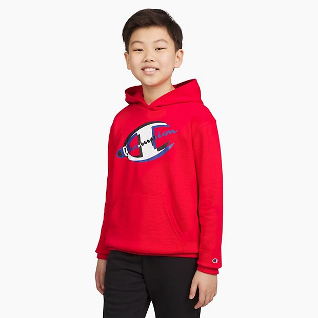 Boys 8 20 Champion Long Sleeve Graphic Hoodie Boy s Size Large Red