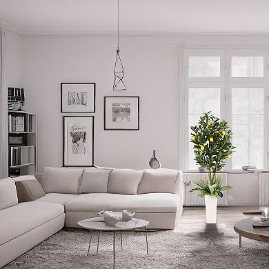 Puleo International Inc. 6 ft. Artificial Lemon Tree with Decorative Pot