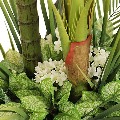 Puleo International Inc. 6 ft. Artificial Areca Palm Tree with Decorative Pot