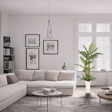 Puleo International Inc. 6 ft. Artificial Areca Palm Tree with Decorative Pot