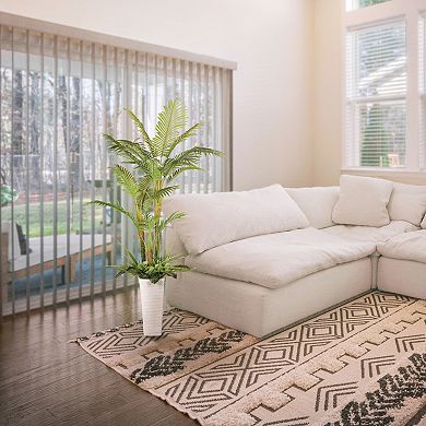 Puleo International Inc. 6 ft. Artificial Areca Palm Tree with Decorative Pot