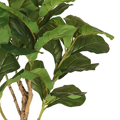 Puleo International Inc. 6 ft. Artificial Fiddle Leaf Ficus Tree with Decorative Pot