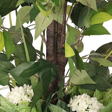 Puleo International Inc. 6 ft. Artificial Ficus Microcarpa Tree with Decorative Pot
