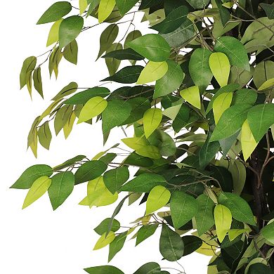 Puleo International Inc. 6 ft. Artificial Ficus Microcarpa Tree with Decorative Pot