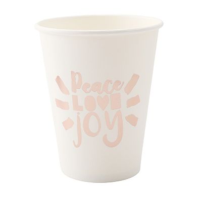 Celebration 12-Pack Peace Love Joy Paper Coffee Cups