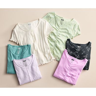 Girls 6-20 SO® Cinched Front Top in Regular & Plus Size