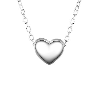 Love This Life® Sterling Silver Puff Heart Necklace