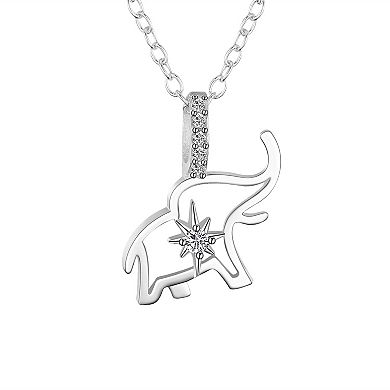 Love This Life® Sterling Silver Cubic Zirconia Elephant Pendant Necklace