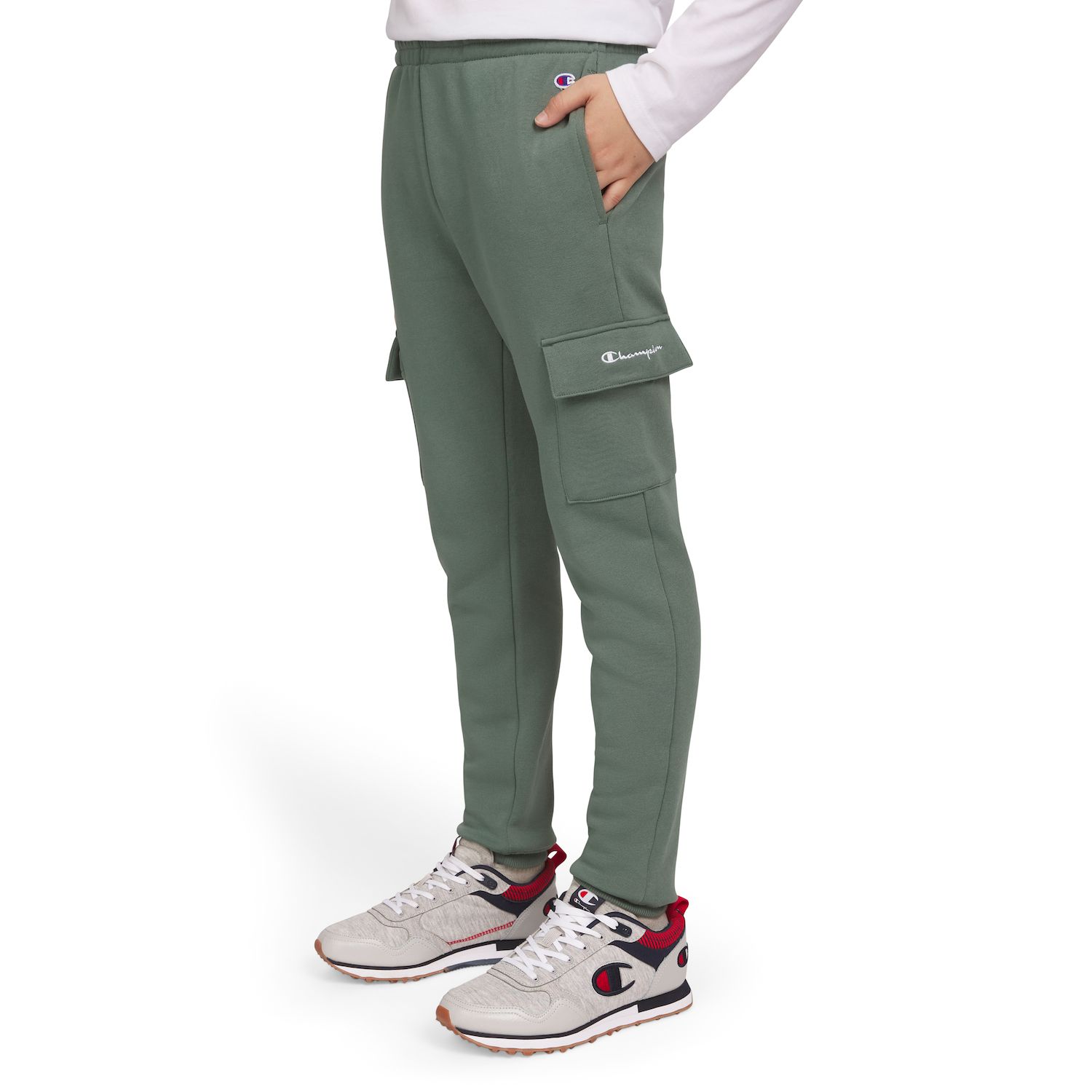 Art Class Boys' Mid-Rise Tapered Cargo Jogger Pants, 10 Husky - Black