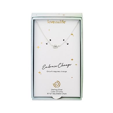 Love This Life® Sterling Silver Cubic Zirconia Leaf Necklace