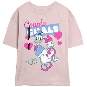 Disney's Donald Duck And Daisy Couple Goals Juniors' Graphic Tee