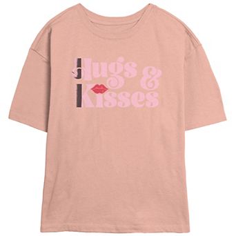 Juniors' Hugs And Kisses Skimmer Graphic Tee
