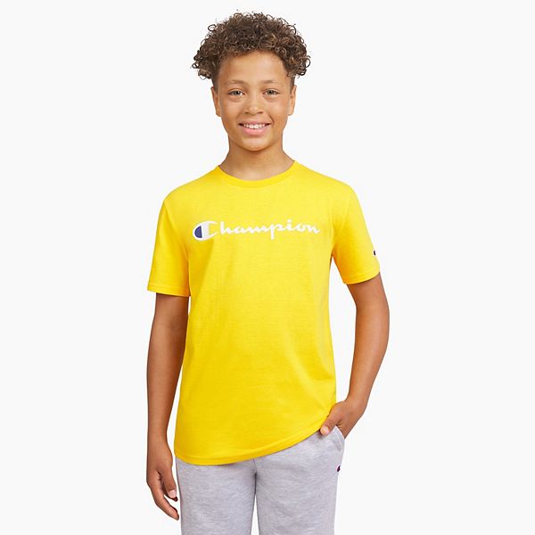 Boys 8-20 Champion® Short Sleeve Classic Logo Tee - Gold Fusion (SMALL)