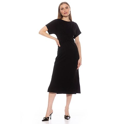Женские платья ALEXIA Women's ALEXIA ADMOR Cairo Boatneck Short Sleeve Sheath Dress
