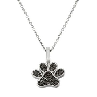 Sterling Silver 1/7 Carat T.W. Diamond Paw Print Pendant Necklace