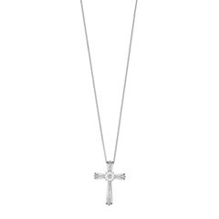 Kohls mens silver cross necklace deals