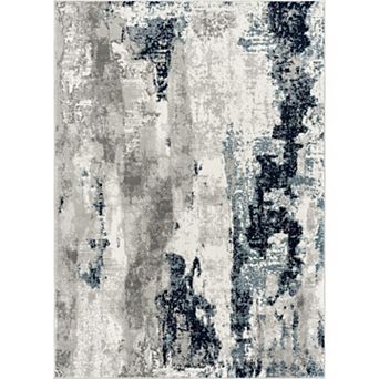Luxe Weavers Modern Distressed Abstract Area Rug, Ivory
