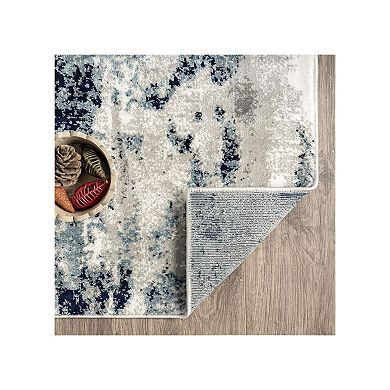 Luxe Weavers Modern Distressed Abstract Area Rug, Ivory