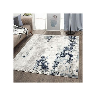 Luxe Weavers Modern Distressed Abstract Area Rug, Ivory