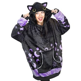 Unisex Black Cat Snugible Blanket Hoodie & Pillow