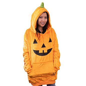 Pumpkin Snugible 2 in 1 Blanket Hoodie & Pillow Adult