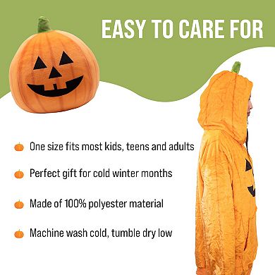 Unisex Pumpkin Snugible - Reversible Blanket Hoodie Pillow