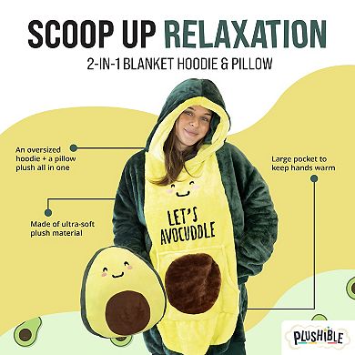Avocado Snugible 2 in 1 Blanket Hoodie & Pillow Adult