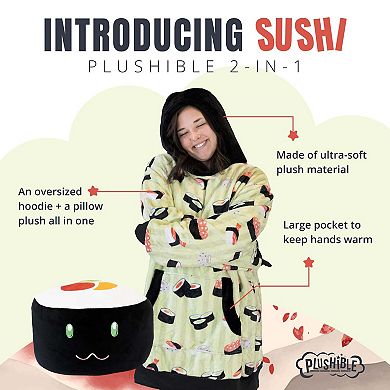 Unisex Sushi Snugible Blanket Hoodie & Pillow