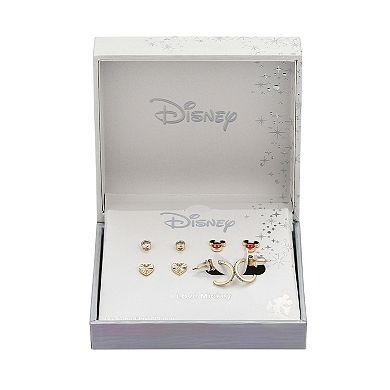 Disney's Mickey Mouse Gold Tone Cubic Zirconia Earring Set