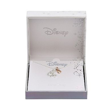 Disney's Mickey Mouse Cubic Zirconia Heart Charm Pendant Necklace