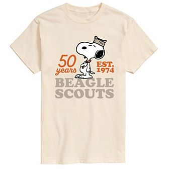 Men's Peanuts Beagle Scout Snoopy Hat Logo Graphic Tee