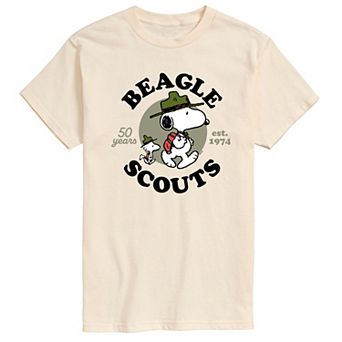 Men's Peanuts Beagle Scout Snoopy Woodstock Graphic Tee