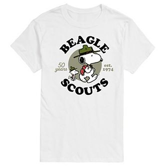 Men's Peanuts Beagle Scout Snoopy Woodstock Graphic Tee