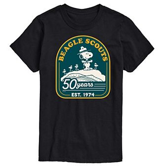 Men's Peanuts Beagle Scout 50 Years Mountain Graphic Tee