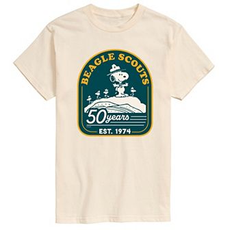 Men's Peanuts Beagle Scout 50 Years Mountain Graphic Tee