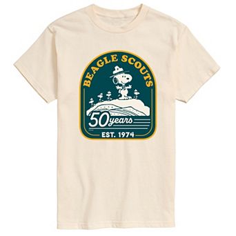 Men's Peanuts Beagle Scout 50 Years Mountain Graphic Tee
