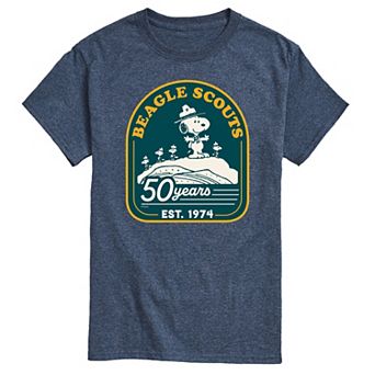 Men's Peanuts Beagle Scout 50 Years Mountain Graphic Tee