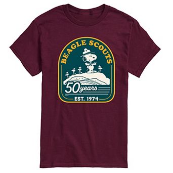 Men's Peanuts Beagle Scout 50 Years Mountain Graphic Tee