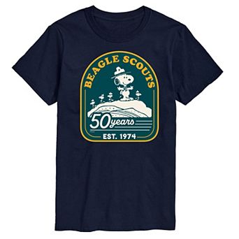 Men's Peanuts Beagle Scout 50 Years Mountain Graphic Tee