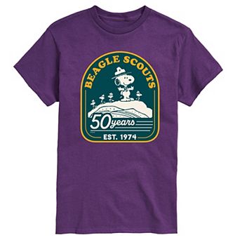 Men's Peanuts Beagle Scout 50 Years Mountain Graphic Tee