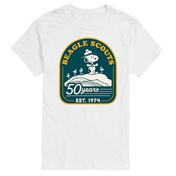 Men's Peanuts Beagle Scout 50 Years Mountain Graphic Tee